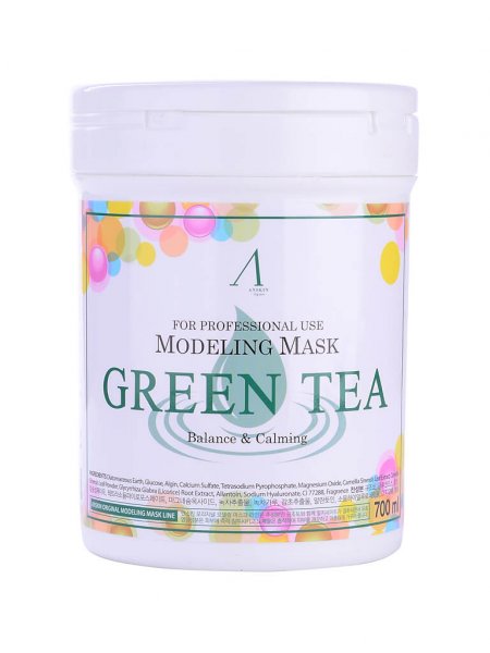 Альгинатная маска с зелёным чаем Anskin Modeling Mask Green Tea For Balance & Calming