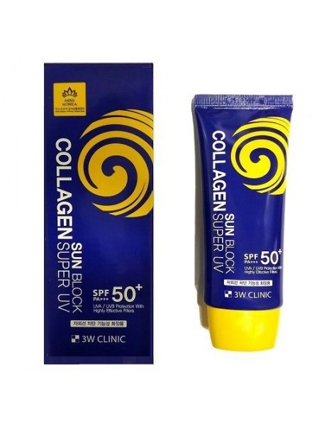 Крем солнцезащитный с коллагеном 3W Clinic Collagen Super UV Sun Block SPF 50+ PA+++