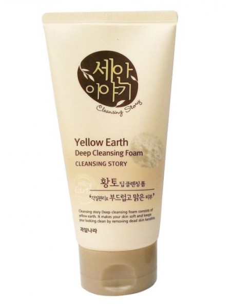 Пенка для умывания с желтой глиной для глубокого очищения кожи Welcos Cleansing Story Foam Cleansing Yellow Earth 150g