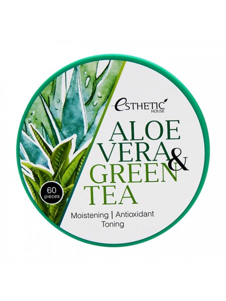 Патчи для век Esthetic House Aloe Vera & Green Tea Hydrogel Eye Patch