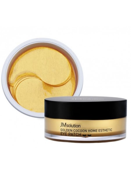 Гидрогелевые патчи с шёлком и золотом JMsolution Golden Cocoon Home Esthetic Eye Patch