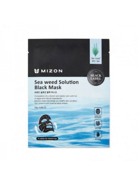 MIZON / Черная тканевая маска с морскими водорослями Mizon Seaweed Solution Black