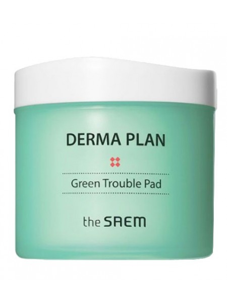 The Saem Derma Plan Green Trouble Pad / Диски-пилинг для чувствительной кожи